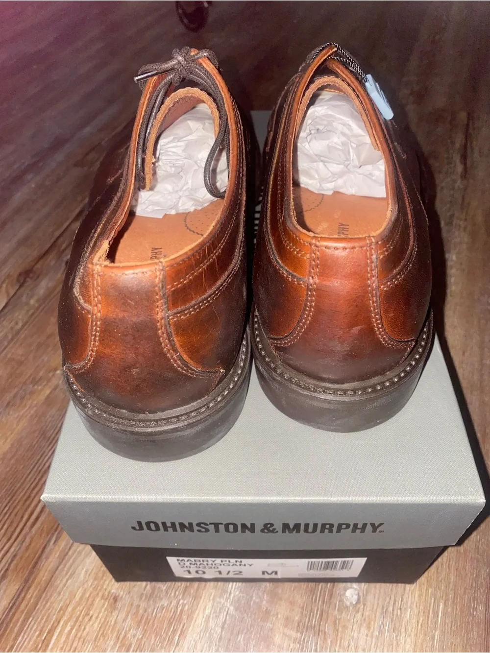 Johnston & Murphy Brown Leather Derby Shoes